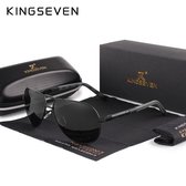 MIRO | Zwart/Grijs - Zonnebril - Bril met donkere glazen - Pilotenbril - polarisatie filter UV400