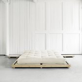 Dock Bed 160 W. Double Latex Mat & Tatami Set Clear lacquered Natural