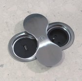 Inbouw stopcontact ST09 rvs USB (CEE 7/5 penaarde)