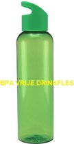 Tritan drinkfles 650 ML - Transparant Groen - Sportfles - 80 stuks