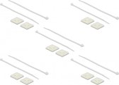 DeLOCK Tie-wraps 200 x 4,8mm (10 stuks) met zelfklevende houders (10 stuks) / transparant