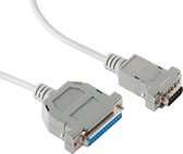 Seriële RS232 null modemkabel 9-pins SUB-D (m) - 25-pins SUB-D (v) - 3 meter