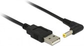 DeLOCK USB-A (m) - DC plug 4,0 x 1,7mm (m) kabel - haaks / zwart - 1,5 meter