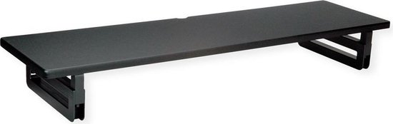 Monitorstandaard met lades 100x27x15 cm bewerkt hout betongrijs Monitorstandaard met lades 100x27x15 cm bewerkt hout betongrijs