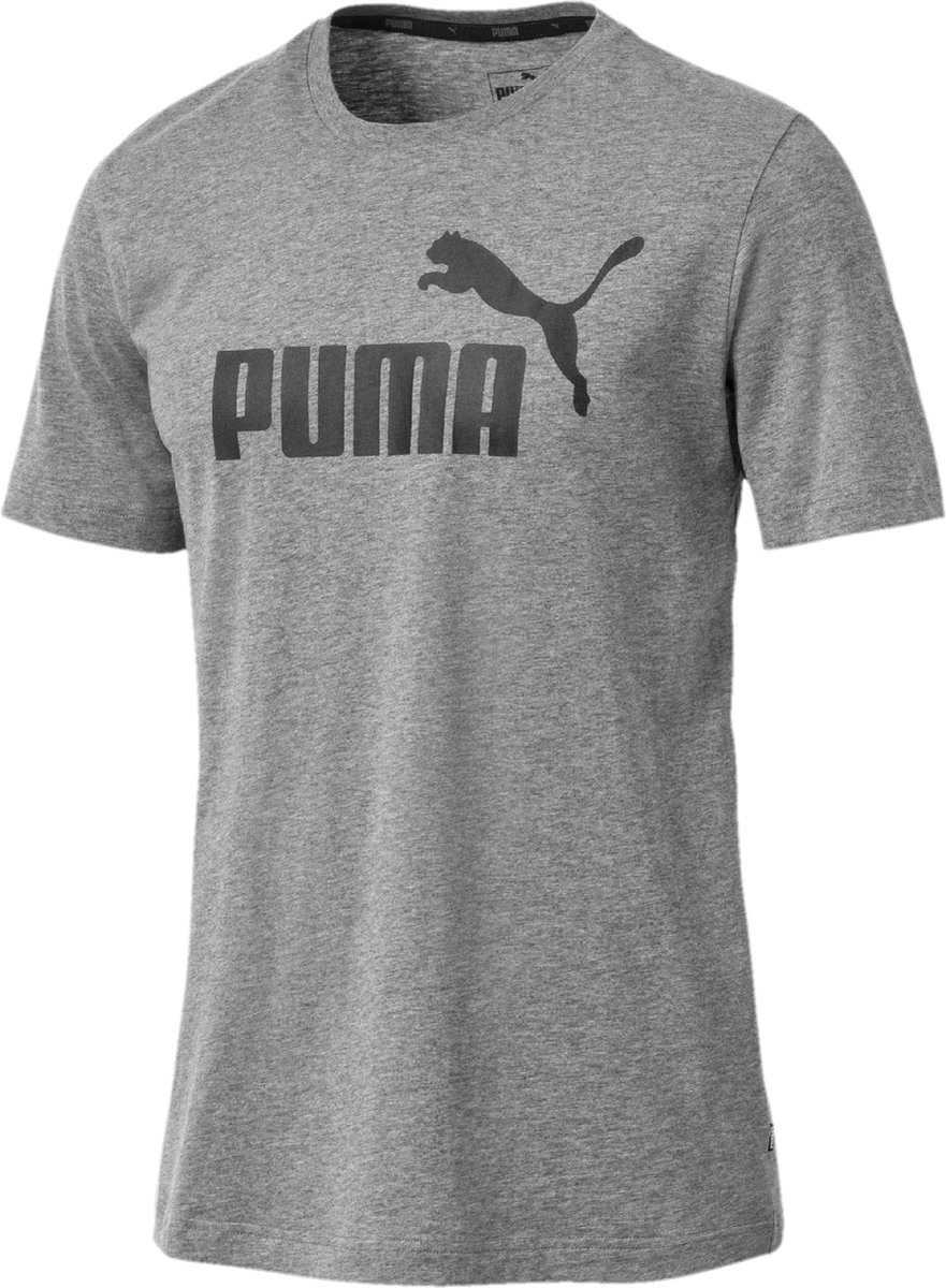PUMA ESS Logo Tee Medium Heather Mannen Grijs