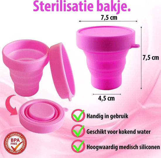 Menstruatie cup - Menstruatiecup - Set van 4 - Sterilisatie cup Menstruatie - 3x... | bol.com
