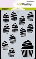 Sjabloon - Hobbysjabloon - Cupcakes - 10,5x15cm - A6 - CraftEmotions - Carla Creaties
