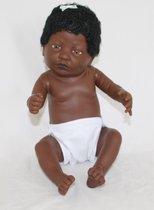 The Doll Factory Babypoppen Afrikaans Meisje met Haar 52 cm