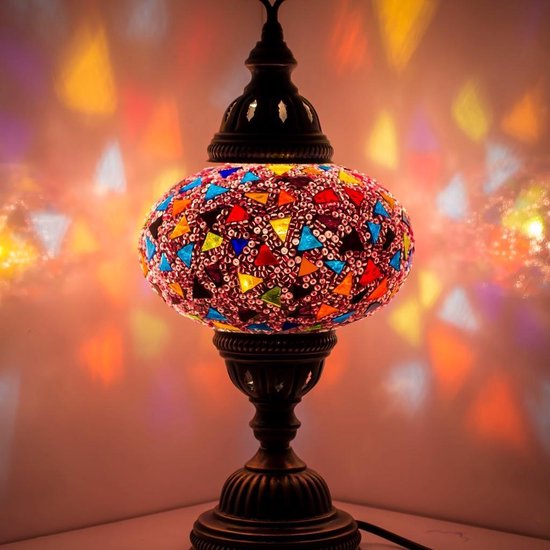 Lampe de table - Lampe mosaïque - Lampe turque - Ø 19 cm - Hauteur 34 cm -  Fait main -... | bol.com