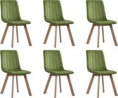 Eetkamerstoelen set 6 stuks Velvet groen  (Incl LW anti kras viltjes) - Eetkamer stoelen - Extra stoelen voor huiskamer - Dineerstoelen – Tafelstoelen