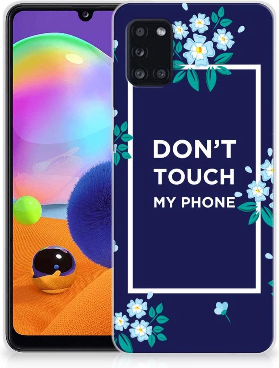 Samsung Galaxy A31 Silicone-hoesje Flowers Blue DTMP