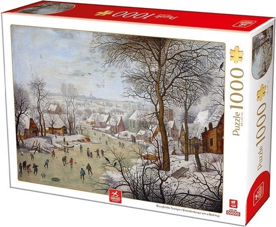 Pieter Breughel Sr - Winterlandschap schaatsers en vogelknip (1000 stukjes,  kunst puzzel) | bol.com