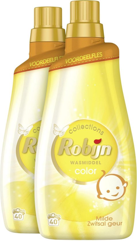 Robijn Klein & Krachtig Zwitsal Vloeibaar Wasmiddel - 2 x 40 wasbeurten - Voordeelverpakking
