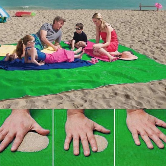 Serviette de plage sans sable - 150 x 200 cm - Vert - Serviette de plage -  Tapis de... | bol.com