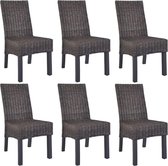 Eetkamerstoelen set 6 stuks Rotan en Mango Hout  (Incl LW anti kras viltjes) - Eetkamer stoelen - Extra stoelen voor huiskamer - Dineerstoelen – Tafelstoelen