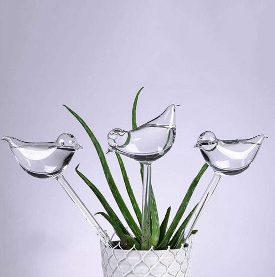 Waterdruppelaar planten - vorm vogel - set van 3 kunststof druppelaars - 25cm...