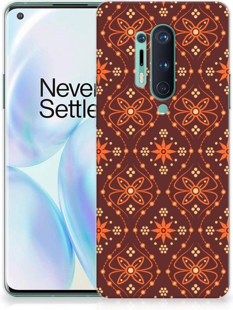 TPU Hoesje voor OnePlus 8 Pro TPU bumper Batik Brown