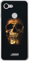 Google Pixel 3 Hoesje Transparant TPU Case - Gold Skull #ffffff