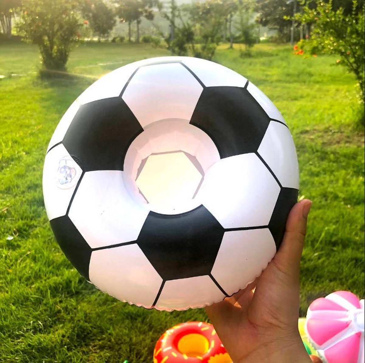 Set de 2 ballons de plage gonflables imprimé football 30 cm - Articles  de