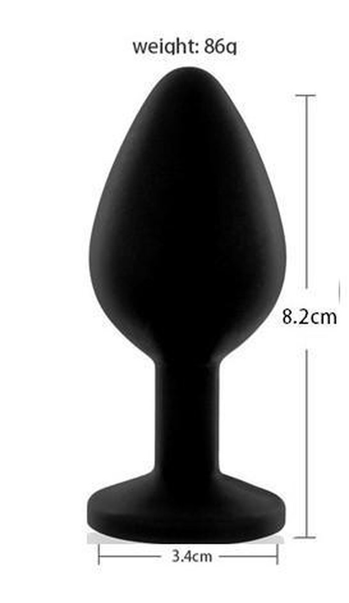 Goedkoopste Anaal plug - Siliconen - Plug - Zwart - Zwarte Steen - Ø 3.4 cm - Medium