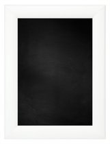 Zwart Krijtbord met Houten Lijst - Wit - 66 x 86 cm - Lijstbreedte: 30 mm - Halfrond