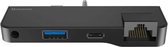 Multifunctioneel Hub for Microsoft Surface GO LAN/RJ45 + USB C PD + USB 3.0 + Jack Plug 3.5mm
