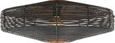 Light & Living Mataka - rotan donkerbruin zwart - 1xE27 - plafondlamp plafonnière - - Ø 61cm x 21cm