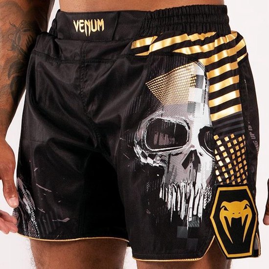 Venum Skull Fightshorts Zwart Goud Kies hier uw maat Venum Fight Shorts: XS - Jeansmaat 30
