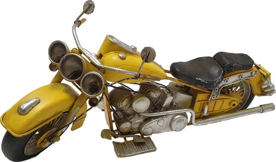 Moto miniature - Décoration moto jaune décoration métal décoration moto  29cm | bol