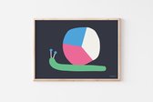Poster A3 Mamahoela Babykamer Kinderkamer Slak Zwart