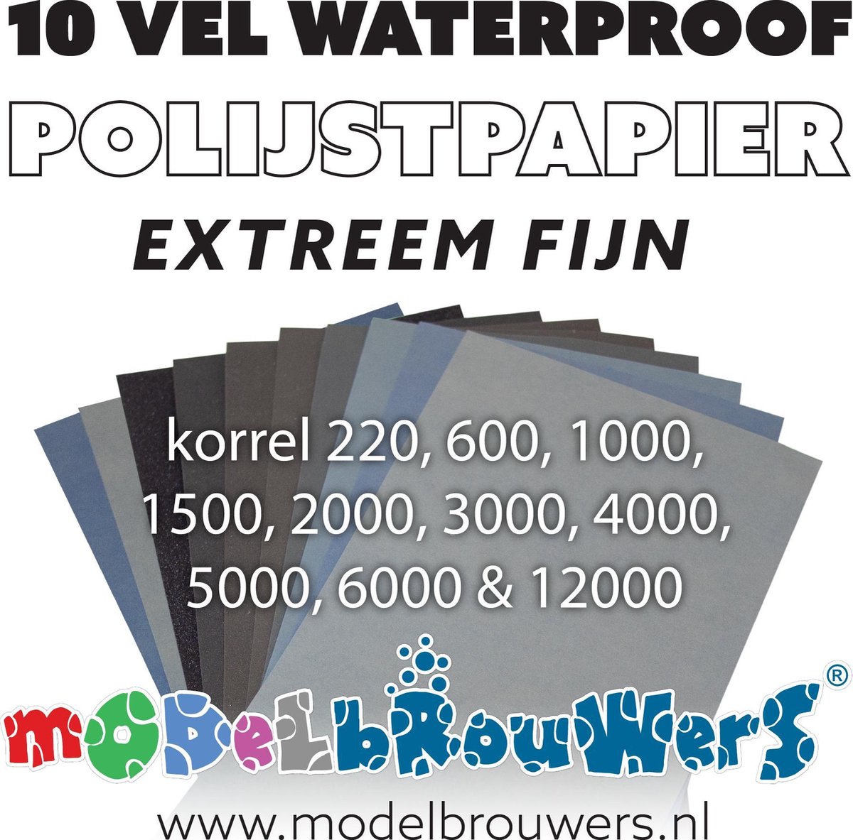 waterproof polijstpapier extreem fijn 10 vel