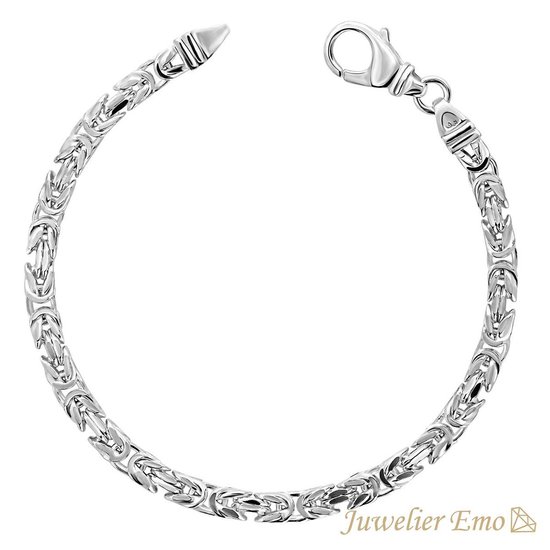 Armband Zilver - Vierkante Koningsarmband Zilver - Dikte 4,5 - - LARGE