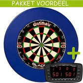 Elektronisch Dart Scorebord VoordeelPakket (Chalkie + ) - Dual Core - Rubberen Surround (Blauw)