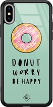 iPhone XS Max hoesje glass - Donut worry | Apple iPhone Xs Max case | Hardcase backcover zwart