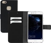 Mobiparts hoesje geschikt voor Huawei P10 Lite - Saffiano Wallet/Portemonnee hoesje - Magneet Sluiting - 3 Opbergvakken - Zwart