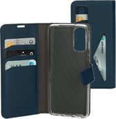 Mobiparts hoesje geschikt voor Samsung Galaxy S20 - Wallet/Boekhoesje - Eco Leer - Magneet Sluiting - Opberg vakken - Blauw