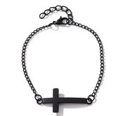 Armband dames | armband heren | armband met kruis | zwartkleurig | kruis hanger | unisex |