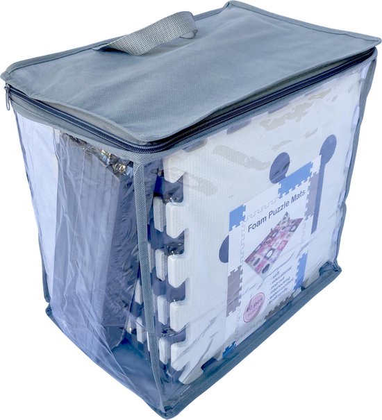 Kroon Foam Puzzel Speelmat - 20 Speelmatten - Uitneembare Kroon - Opbergtas - Afwerkranden - Grijs - Wit - Puzzelmat 152x122x1cm van Kroon — afbeelding 5