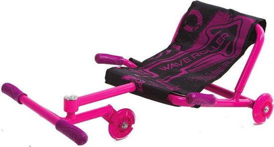 Roze-Waveroller- Skelter- wave roller-ligfiets-kart-buitenspeelgoed