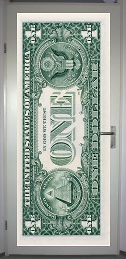Deurposter 'One Dollar' - deursticker 75x195 cm - verso