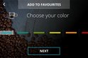 Touchscreen van de Krups Intuition met keuzes voor de kleur van de machine.