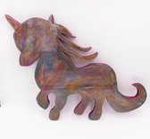 Wanddecoratie - Hout-  Muur - Unicorn - Eenhoorn - Woondecoratie - Epoxy - Binnen - Kind - Slaapkamer - 70cm x 45cm