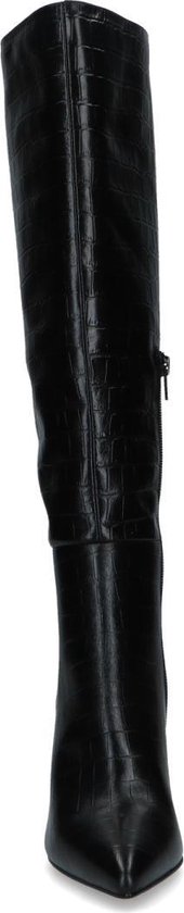 Sacha Dames Zwarte leren laarzen met crocoprint Maat 38 Sacha Dames Zwarte leren laarzen met crocoprint Maat 38
