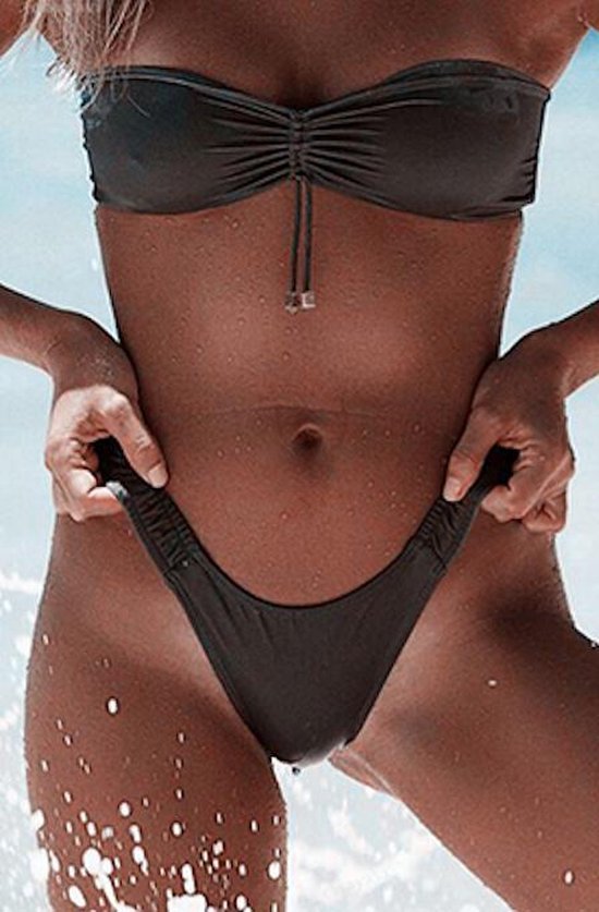 uitgehongerd spade profiel Bikini two- piece dames | bandeau & broekje | sexy badmode | S | black/  zwart | bol.com