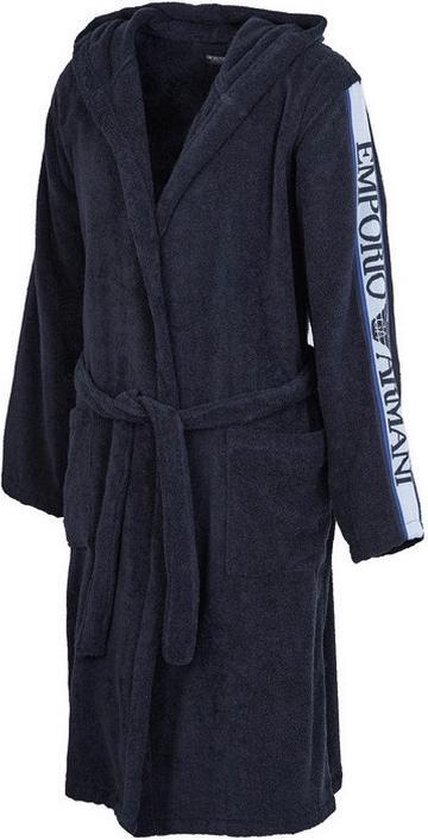 Emporio Armani badjas met capuchon - donkerblauw | bol.com