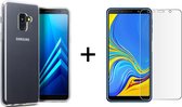 Samsung A8 2018 Hoesje - Samsung Galaxy A8 2018 hoesje siliconen case transparant cover - 1x Samsung A8 2018 Screenprotector