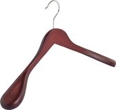 De Kledinghanger Gigant - 2 x Mantel / kostuumhanger beukenhout mahonie gebeitst met schouderverbreding, 44 cm