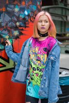 Pikachu Alien Teen Heart Shirt |Goth | Graffiti | Skater | Emo | Alternatief | Feestje | Gothic | Rock | Uniek | Trendy | Hot | Unisex Maat S/M