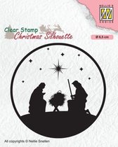 CSIL014 Clearstamp Nellie Snellen Nativity scene - stempel Kerstmis kerststal Jozef Maria en Jezus