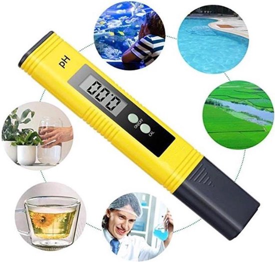 pH-meter met automatische kalibratie - PH meter zwembad - Zuurtegraad meten - PH waarde meten - pH indicator - Inclusief opbergbox - Inclusief batterijen - Merkloos
